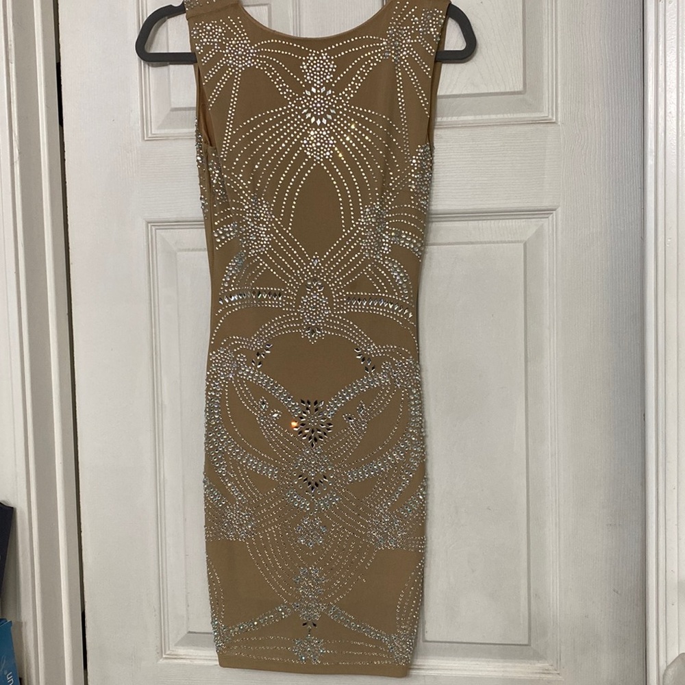 Sequence nude dress low back